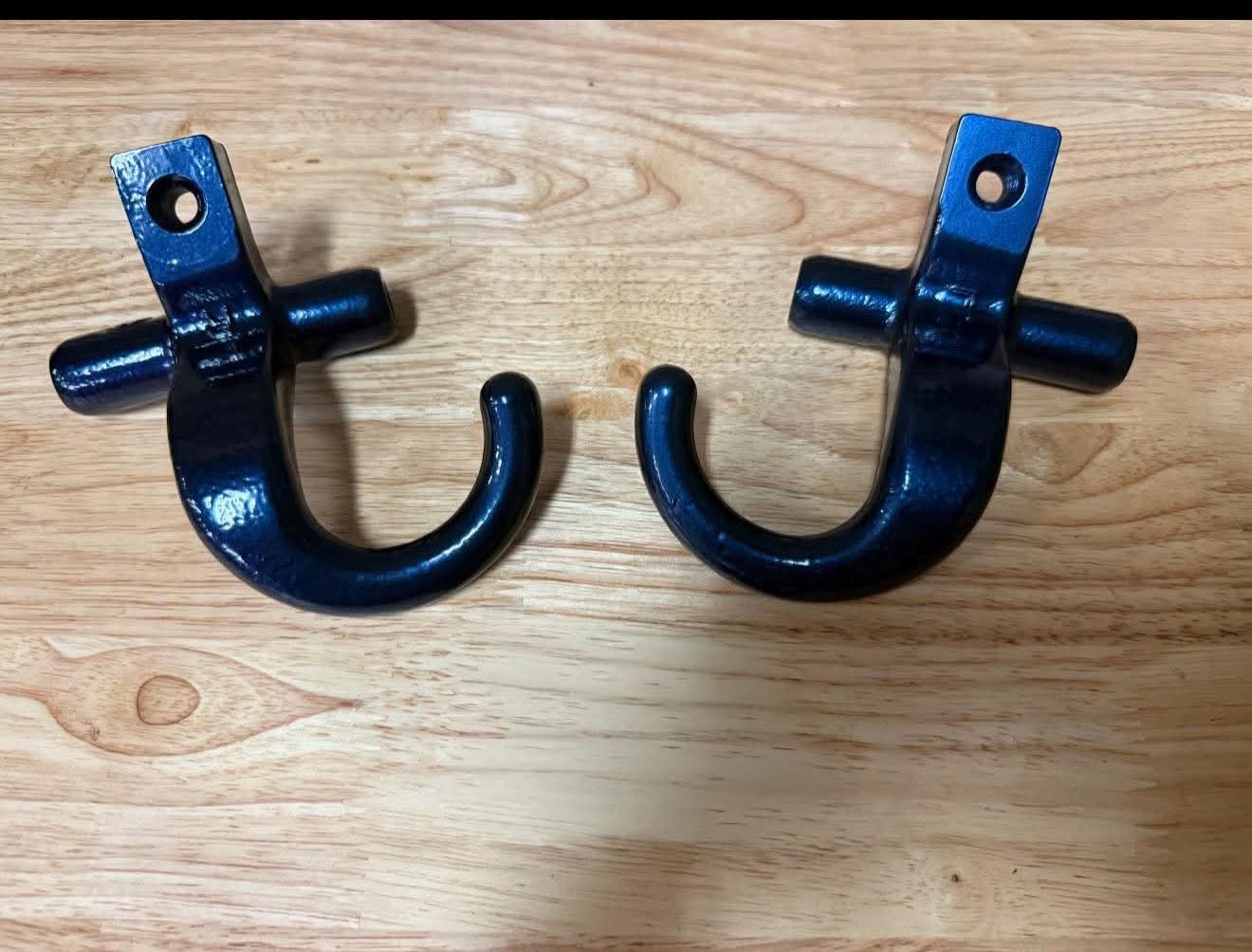 Illusion blue powder coated tow hooks