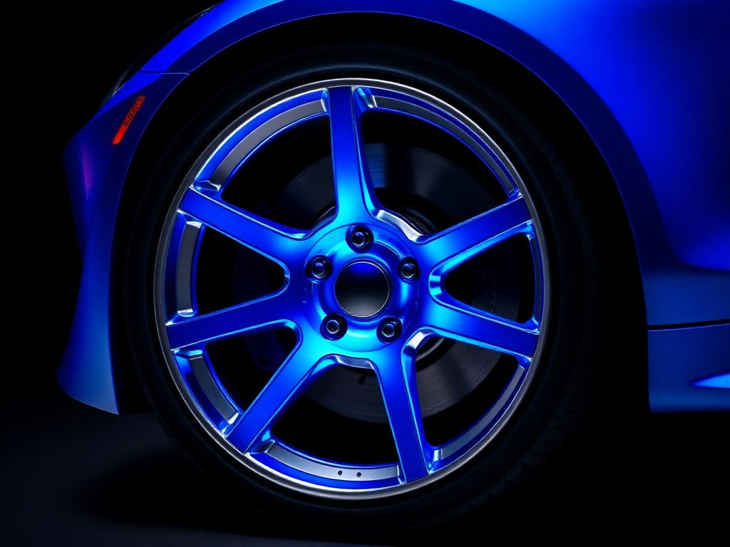 Candy Blue powder coat finish sample